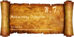 Matecsny Tibold névjegykártya